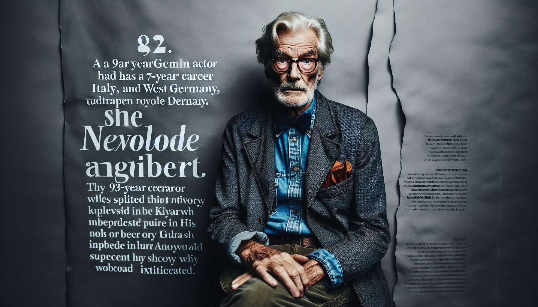 93 ans, 70 ans de carrière, acteur allemand entre Italie et RFA, 1 rôle inattendu à Paris que personne n'attendait