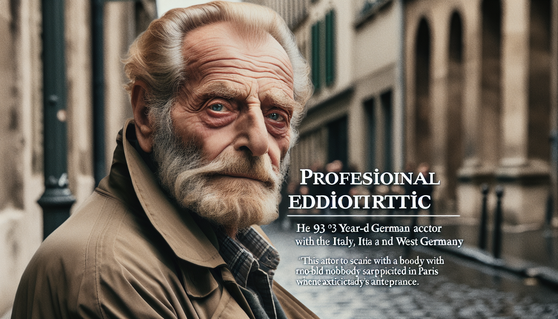 93 ans, 70 ans de carrière, acteur allemand entre Italie et RFA, 1 rôle inattendu à Paris que personne n'attendait